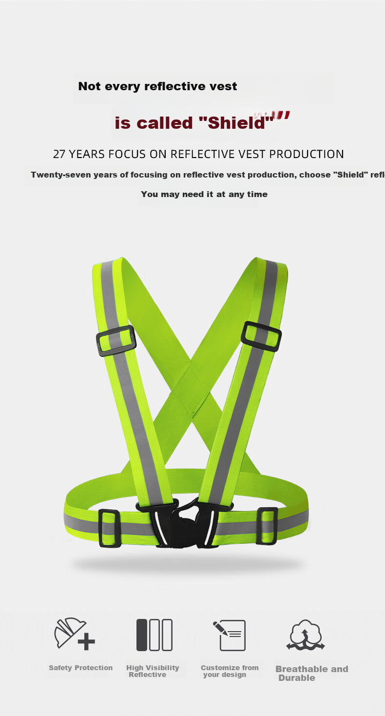 DANGJIAN Reflective Vest, Reflective Safety Belt, Running Sports Safety Warning Elastic Band, Sanitation Worker Vest, Work Uniform, Orange And Yellow Patchwork 1