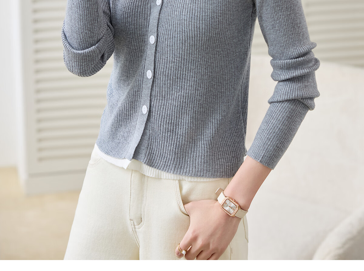 Taxiang Women's Knitted Cardigan with Two-Piece Design for Spring And Autumn, Sweater Cardigan T43Z006 17