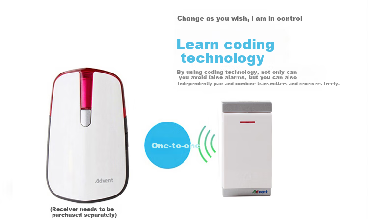 Advent P2 Transmitter Wireless Doorbell Self-Generating Independent Button (Cannot Be Used Alone) 5