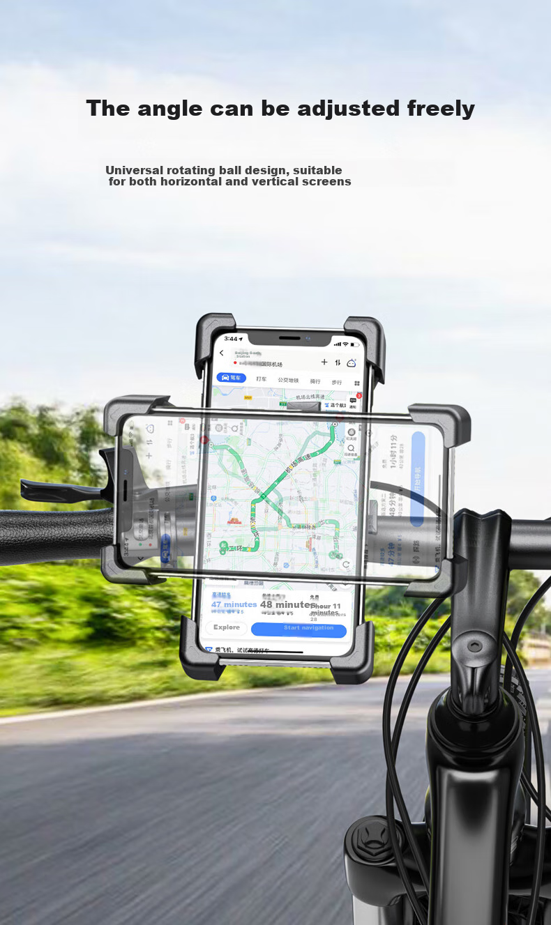 Ousen Electric Vehicle Phone Holder, Navigation Mount, Motorcycle Delivery Riding E-Bike Bicycle Phone Stand, Aluminum Alloy 8