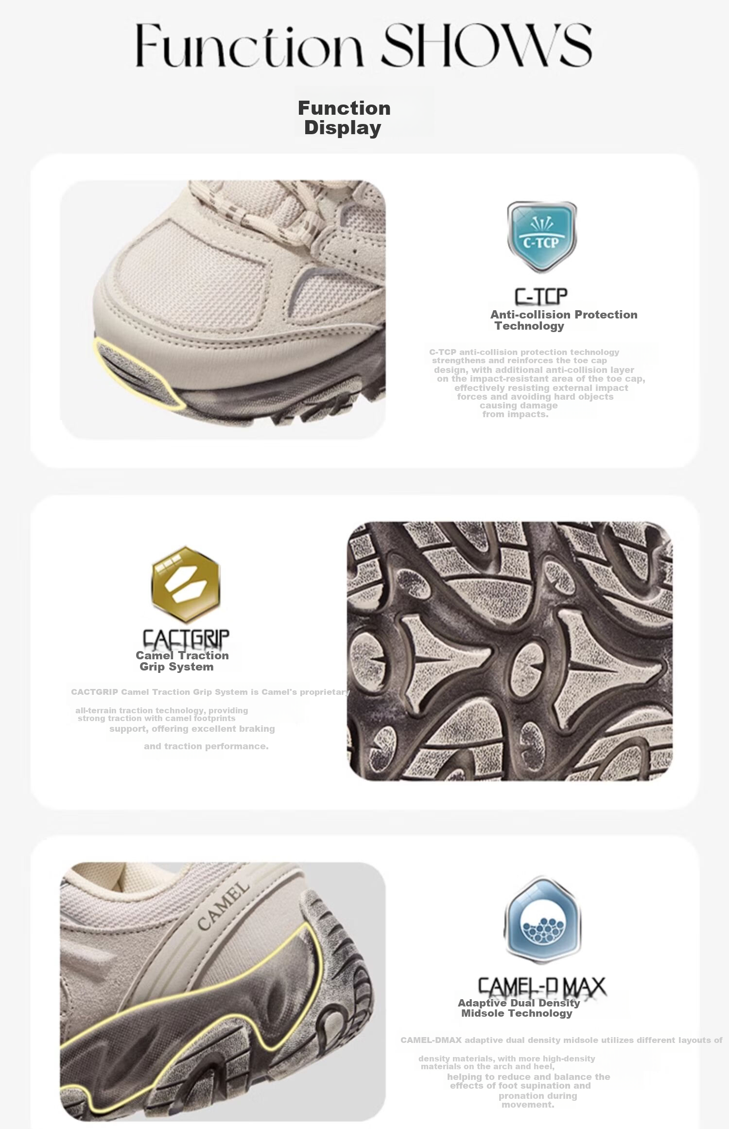 CAMEL [Wang Junkai's Choice - Triumphant] Hiking Shoes for Men And Women, Outdoor Non-Slip Wear-Resistant Climbing Sports Shoes 11