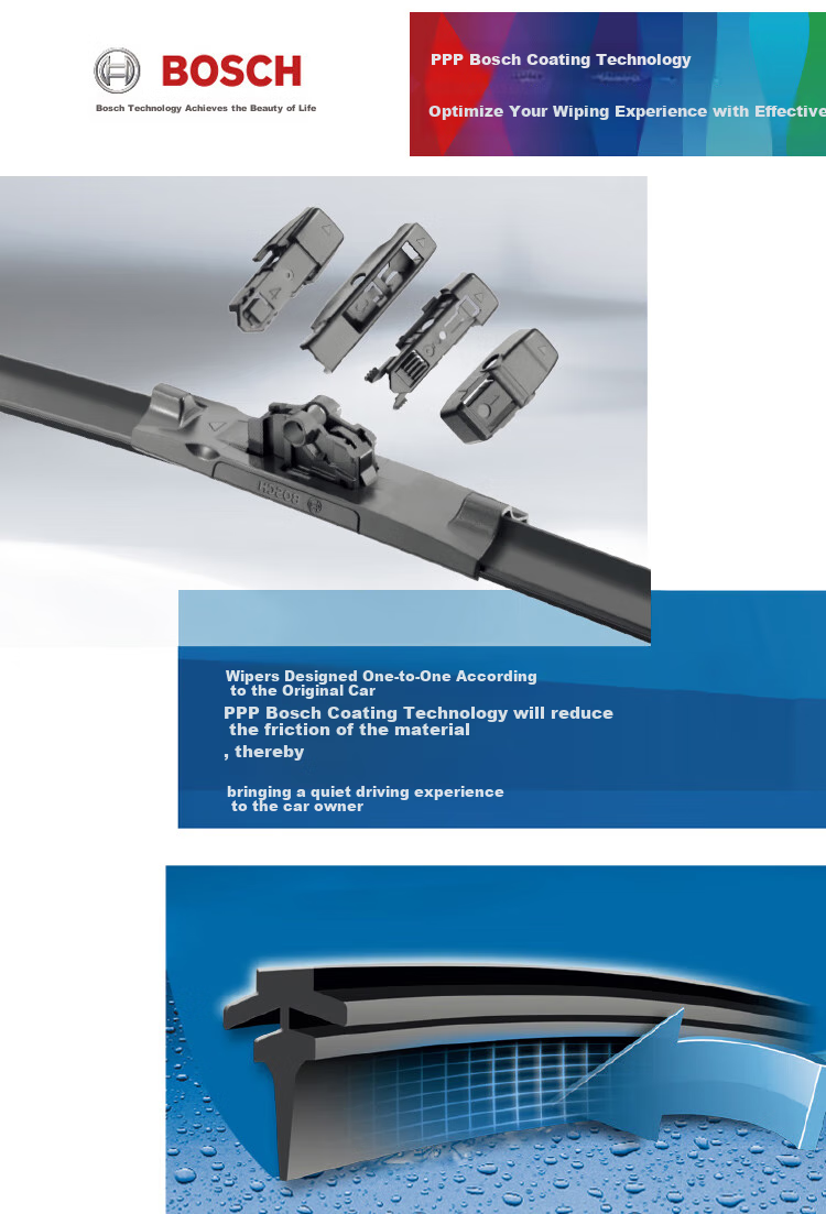 BOSCH Shenyi Six-In Wiper Blade, 32/28 (For Peugeot 3008/Citroen C4 Picasso) 6