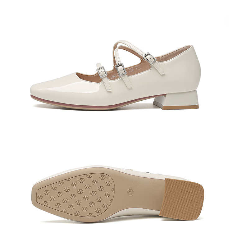 Dusto Mary Jane Shoes for Women, Spring 2025 New Fashion Casual Chunky Heel Ankle Strap Square Toe C0033 13