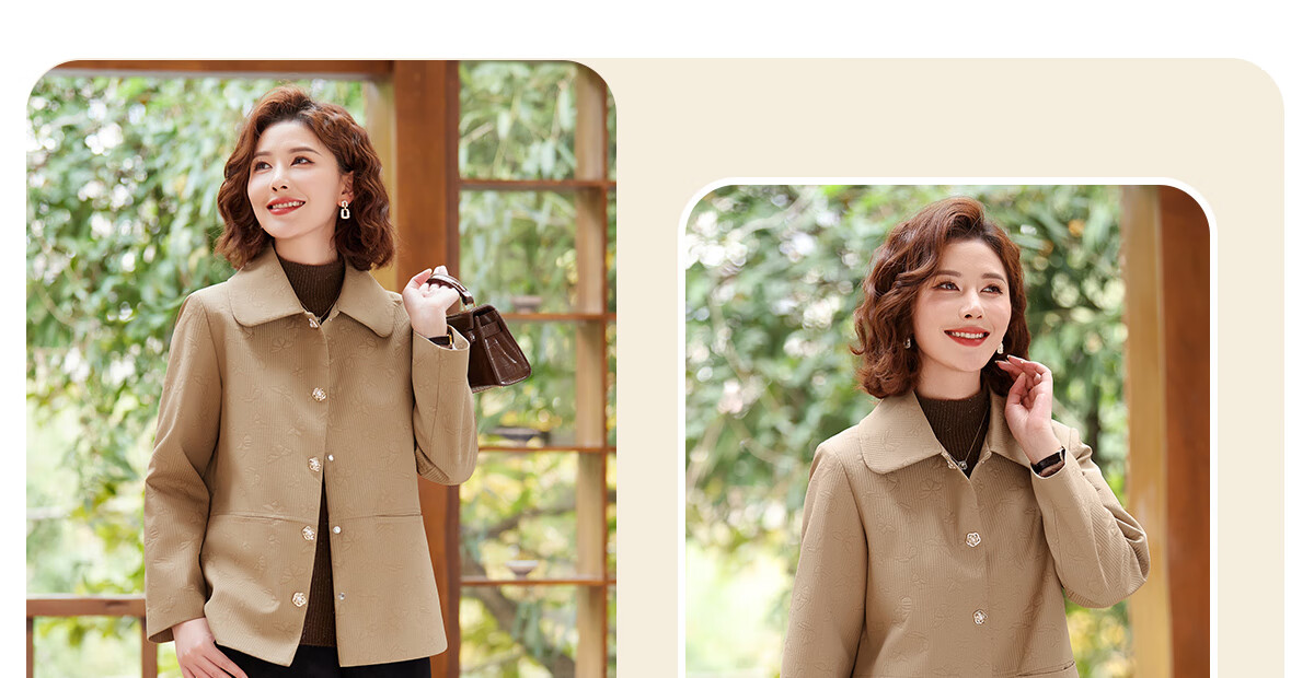 YUZHAOLIN 2025 Spring Middle-aged and Elderly Women's Jacket Coat Mom Clothes Y51D013 13
