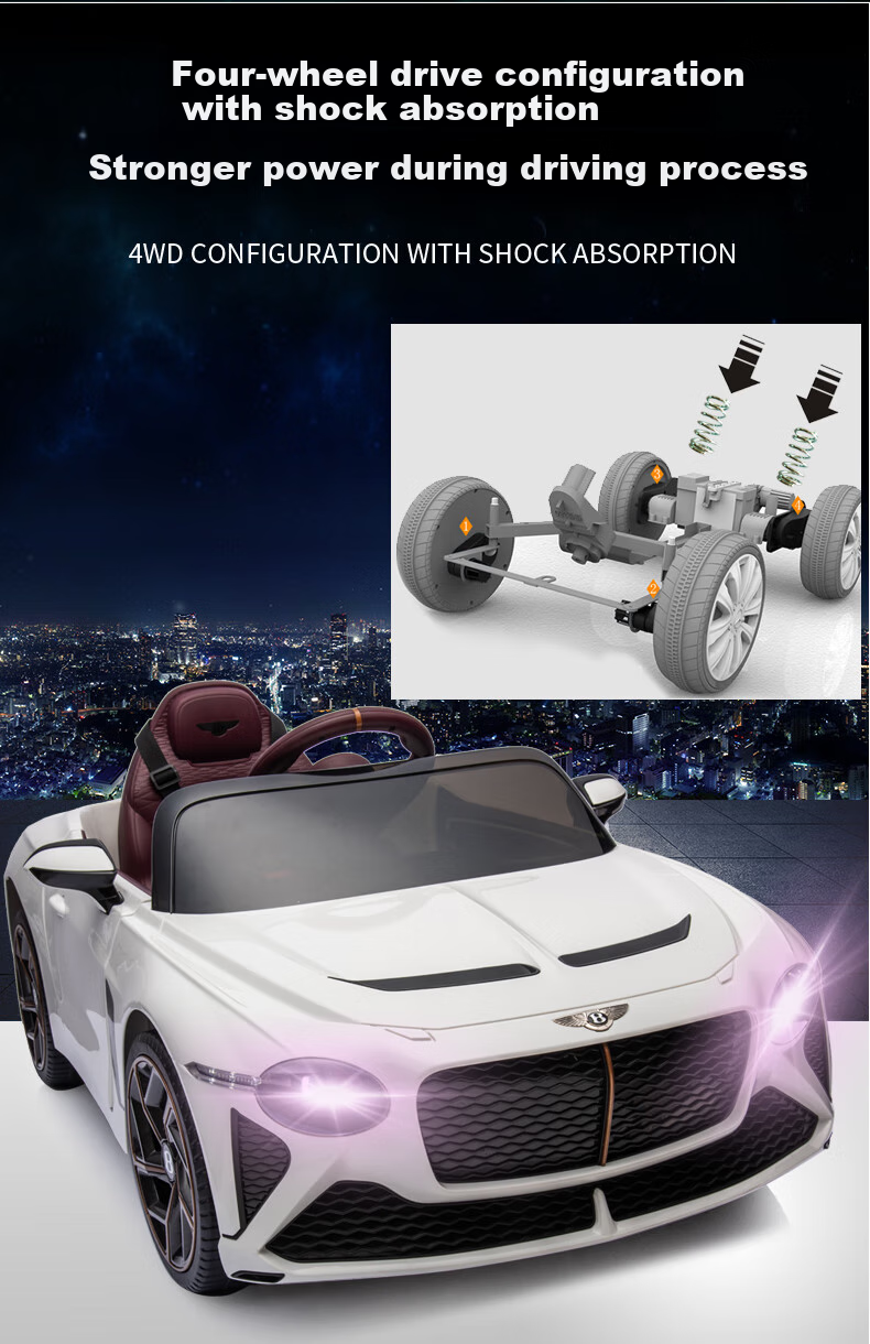 BeRica Children's Electric Car, Four-Wheel Vehicle, Authorized by Bentley, Remote Control, Toy Car for Boys And Girls, Rideable, Baby Gift 8