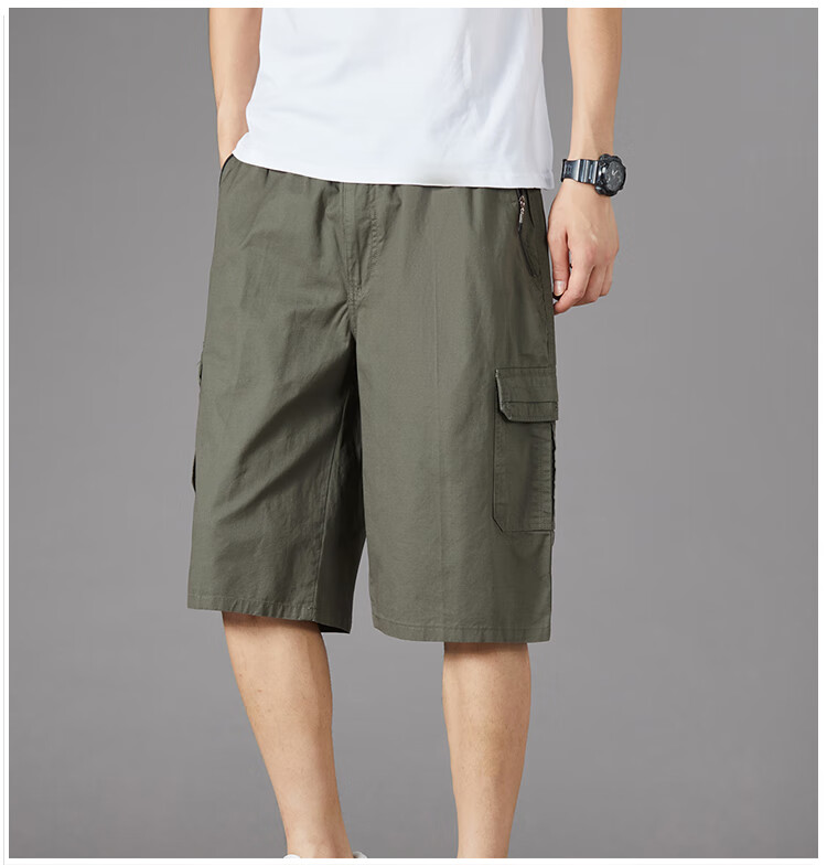 RED DRAGONFLY Men's Shorts, Summer Fashion Simple Pure Cotton Comfortable Breathable Versatile Three-Quarter Sports Cargo Pants for Me 3