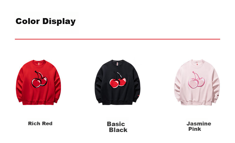 ANTA ×kirsh Collaboration | Cherry Round Neck Pullover Sweatshirt for Women, New Autumn Trendy Sports Top 22