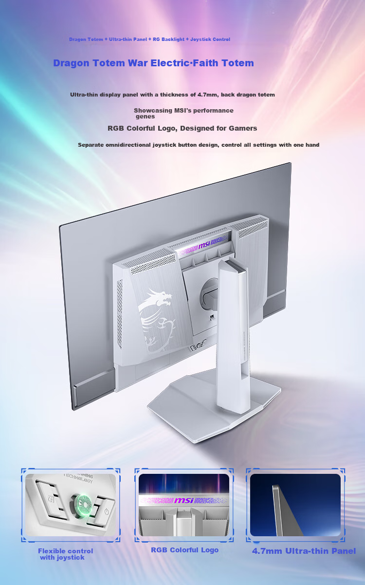 MSI Aurora MPG 321URXW QD-OLED 32-Inch 4K 240Hz Quantum Dot OLED 0.03ms Type-C 90W White Gaming Monitor 3