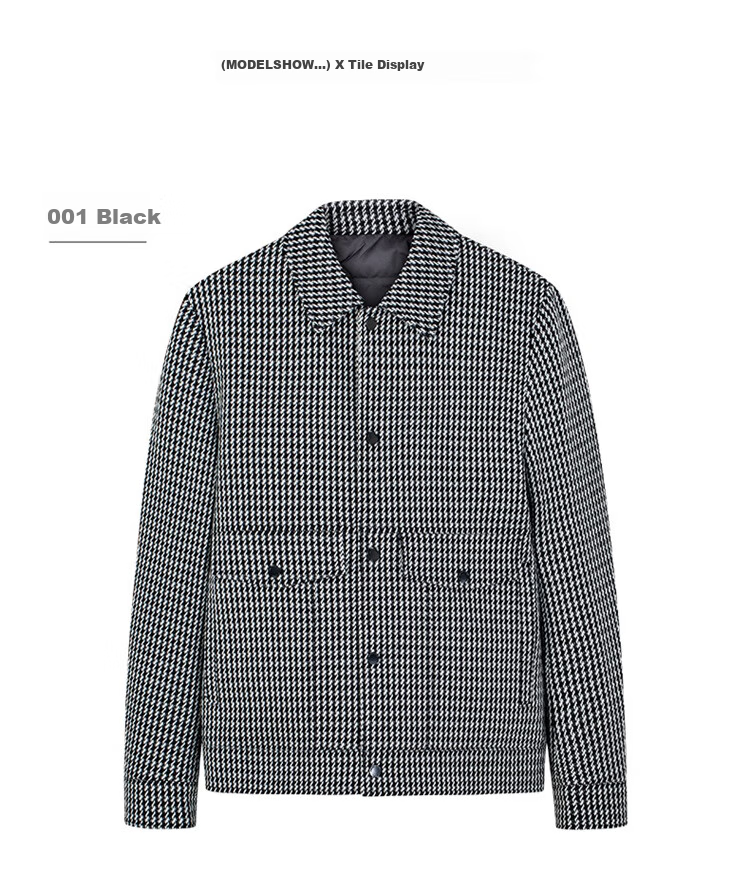 DANCING WOLVES [85% White Duck Down] Versatile Houndstooth Lapel Warm Men's down Jacket 003 Medium Gray S(165) 10