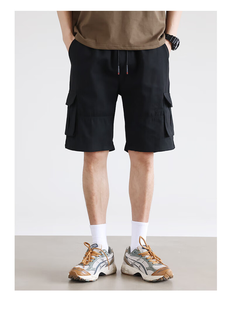 Jeanswest Men's Shorts, Summer Pure Cotton Thin Loose Cargo Style, Casual Straight-Leg Versatile Mid-Length Pants 5