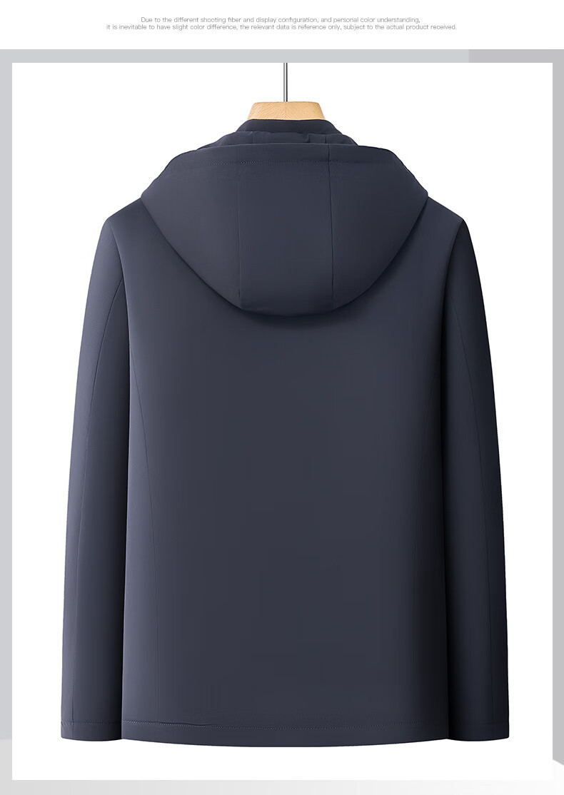 Pierre Cardin Men's High-End Spring Jacket Detachable Hood Wrinkle-Resistant Luxury Spring Autumn Coat 14