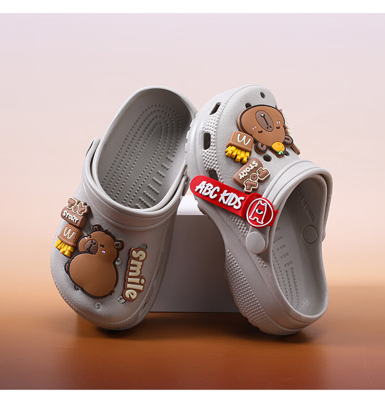 ABC KIDS Children's Slippers Summer Sandals for Boys And Girls Soft-Soled Hole Shoes Kapibara Beach Shoes 8597 Pink 39-40 4