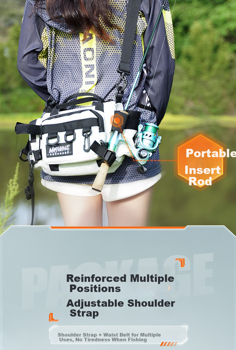 JIADIAONI Lure Fishing Bag, Multifunctional Waist Pack, Fishing Tackle Bag, Single Shoulder Crossbody, Specialized Lure Fishing Tackle Storage Bag 8