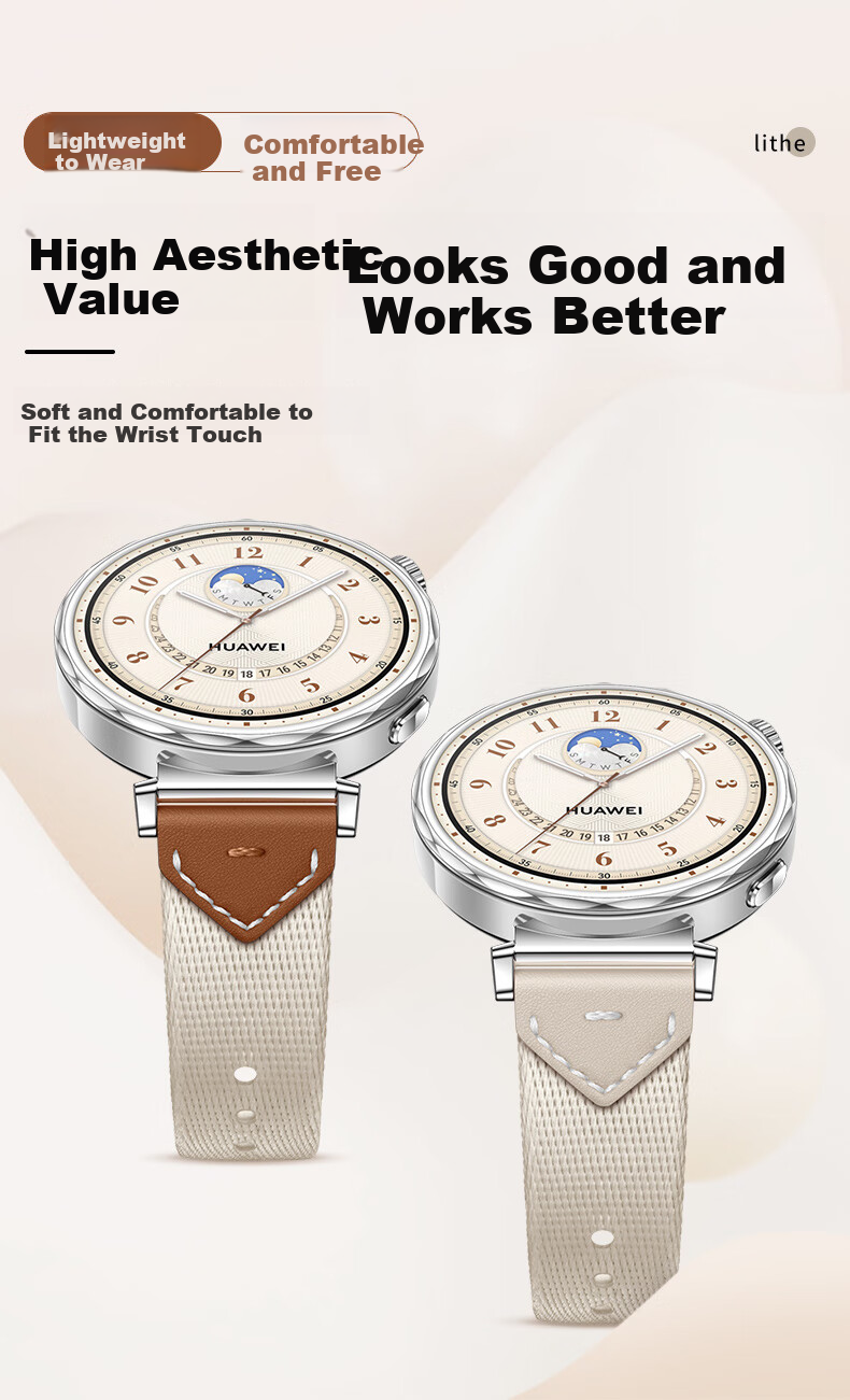 Weiqiantu [Women's Woven] Strap Compatible with Huawei GT7/GT6/GT5/Pro Watch Band, Watch6/Pro Watch Band for Women, 41mm/GT4/WATCH5 Strap, Fashionable for Wome 4