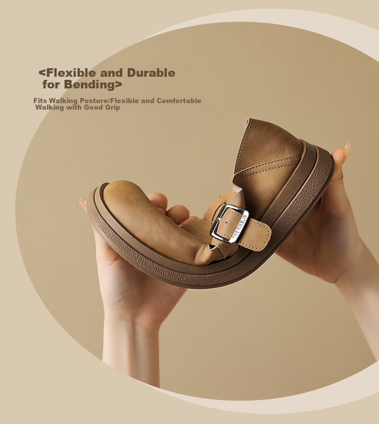 ZHR Women's Single Shoes, Versatile And Simple Soft-Soled Birkenstock-Style Shoes, Comfortable Buckle Women's Shoes, JF20, Apricot Color, Size 38 3