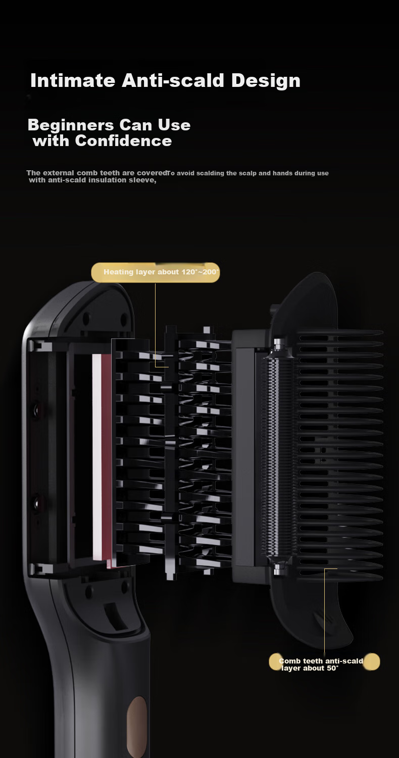Jindao Direct Hair Comb Essential Oil Treatment for Frizzy Hair Improvement, Multi-Functional Roller Curling Iron Straight Flat Iron Styling Comb High Crown Hairstyle KD389 Portable Mid-Autumn Festival Gift Birthday Present 7