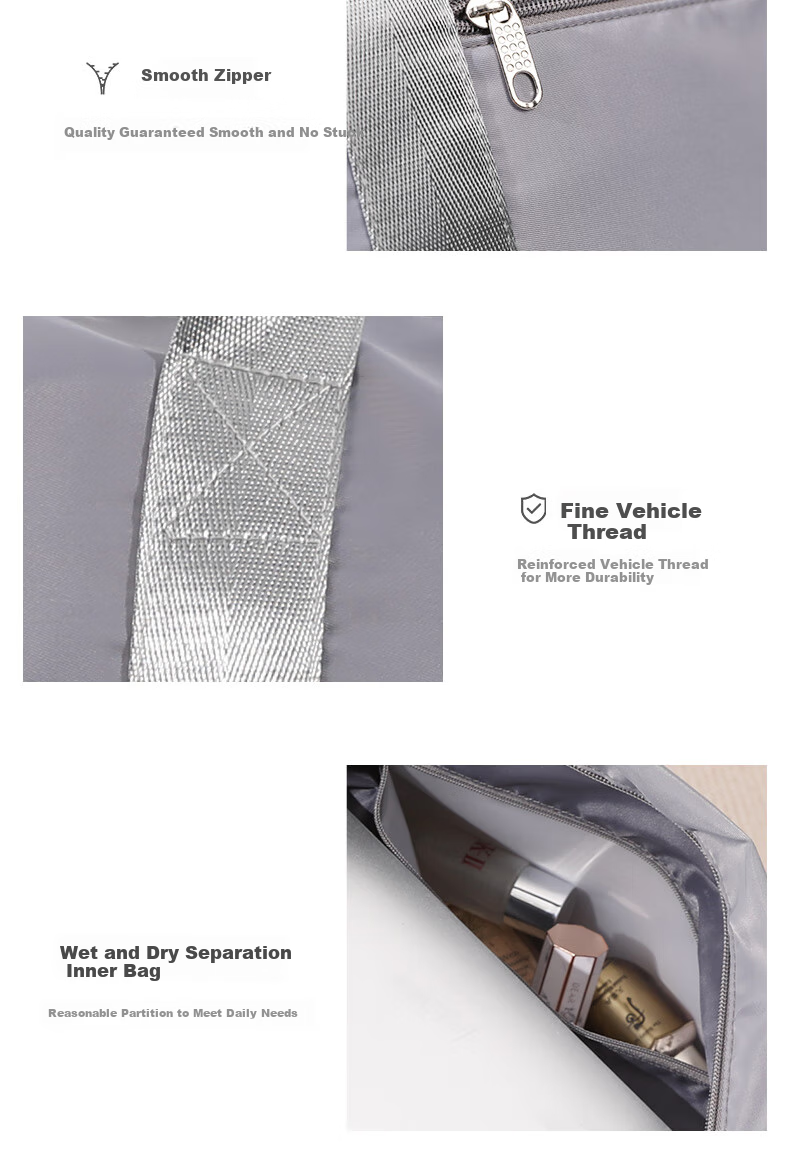 Etravel Travel Bag, Large Capacity Luggage Bag for Men And Women, Handheld Gym Bag, Expandable Style, Gray 6