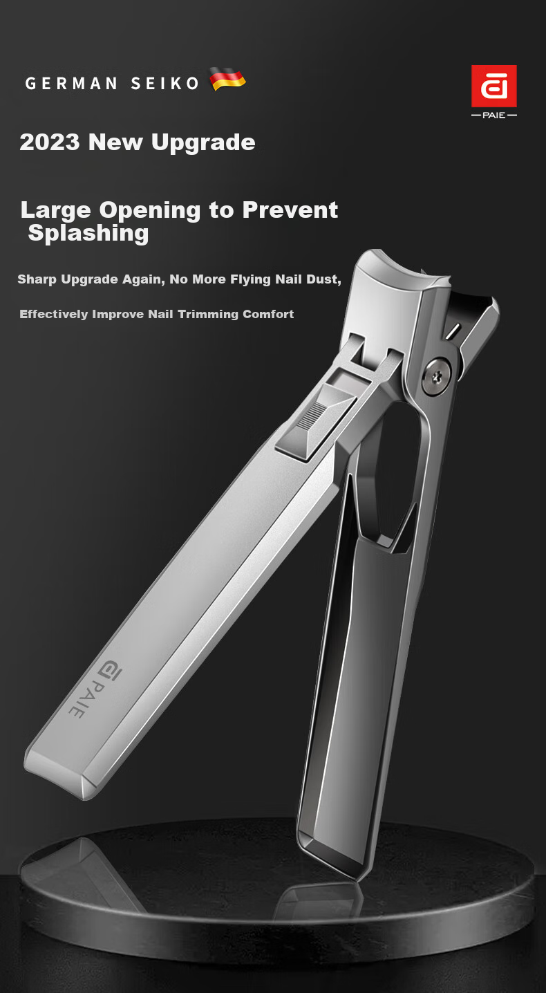 PAIE Nail Clippers for Thick Nails, Large Opening Household Nail Scissors with Anti-Splash Design, Premium Large Nail Clipper Set 3