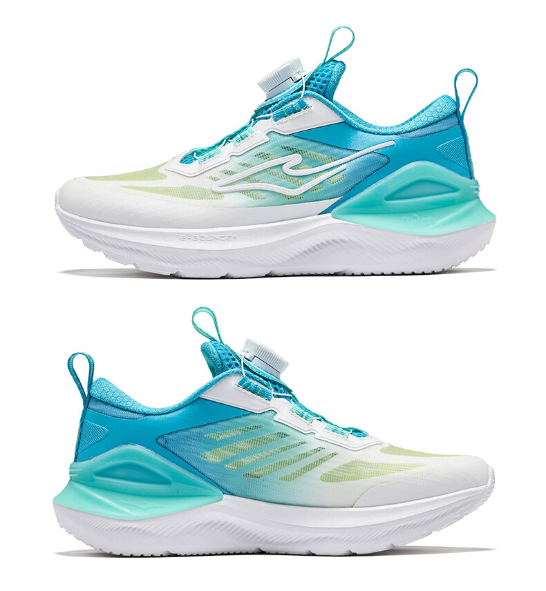 ERKE Children's Shoes, Boys And Girls Casual Shoes, Kids' Rotary Buckle Shock-Absorbing Lightweight Running Shoes, Pink/ERKE White, Size 39 41