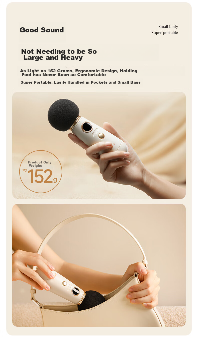 EDIFIER LOLMIC PRO Karaoke Microphone, Small Mushroom Karaoke Microphone, Speaker for Children's Entertainment, Home KTV, And Car Use 5