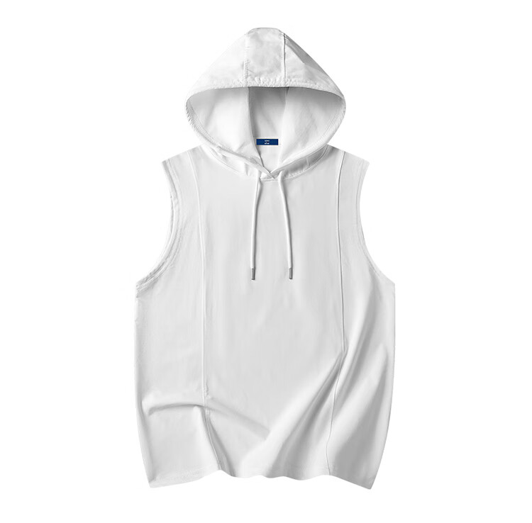 GENIOLAMODE Men's Hooded Vest Trendy Sleeveless Casual Loose Waistcoat 6