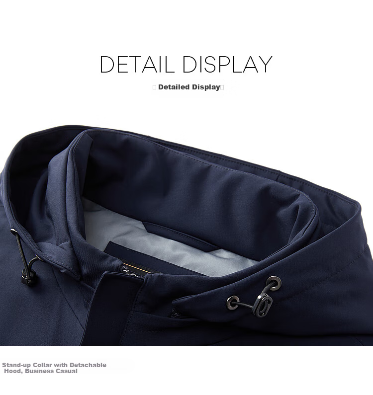 YOUNGOR [Goose Down Filling] 26 New Business Detachable Hood Warm down Jacket, Navy Blue, 2XL(185/104A) 4