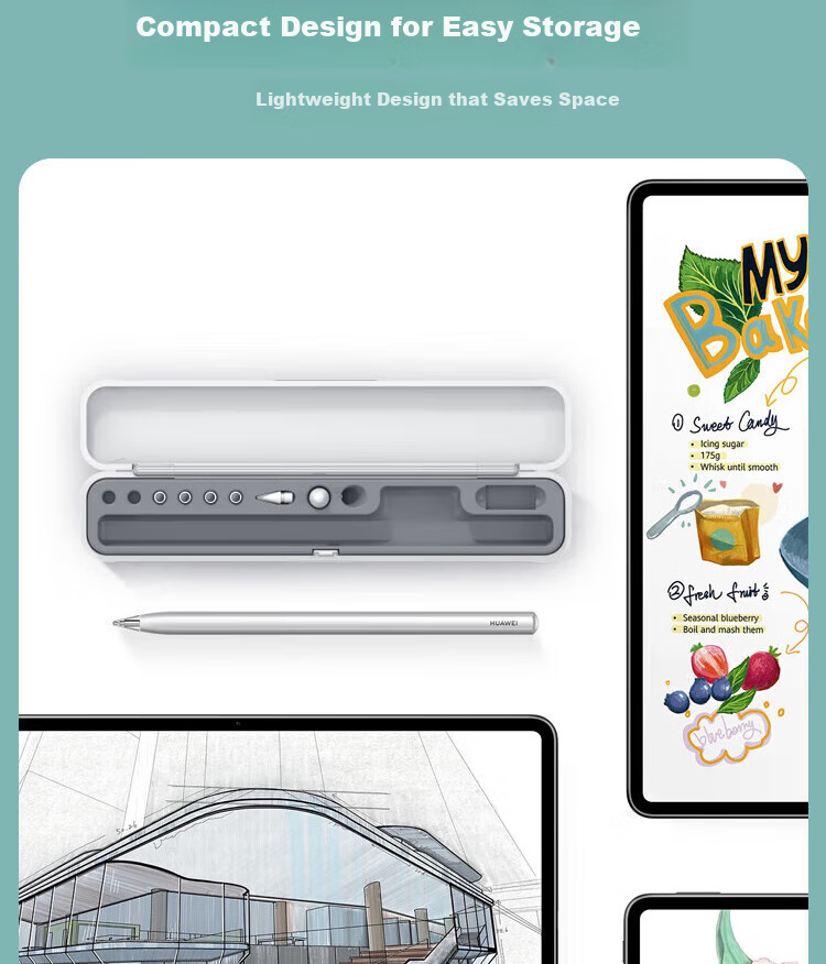 ESCASE Capacitive Stylus Storage Case, Suitable for Huawei Handwriting Magnetic M-Pencil 3, Star Flash Stylus, Touch Pen, Soft Silicone, Fully Enclosed, Shockproof Storage Case, Gray 11