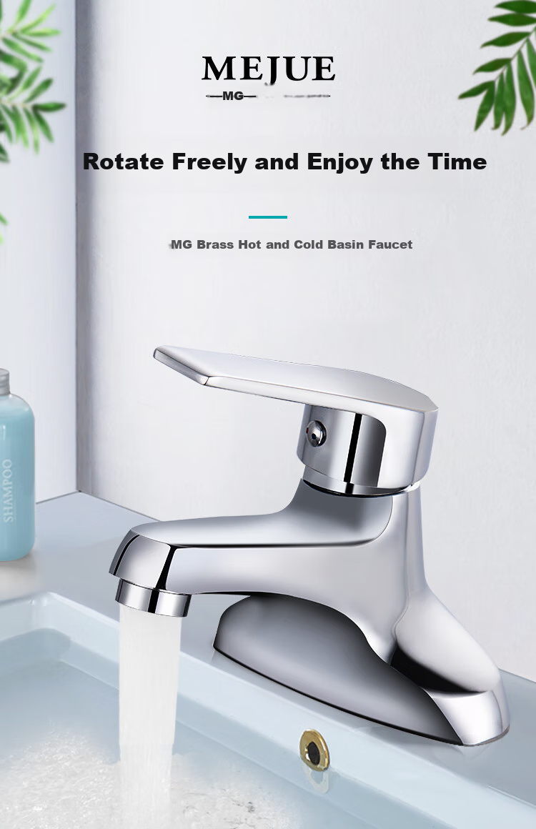 MEJUE Faucet Basin Hot And Cold Dual-Hole Faucet Brass Bathroom Sink Washbasin Bathroom Tap Z-1250 1