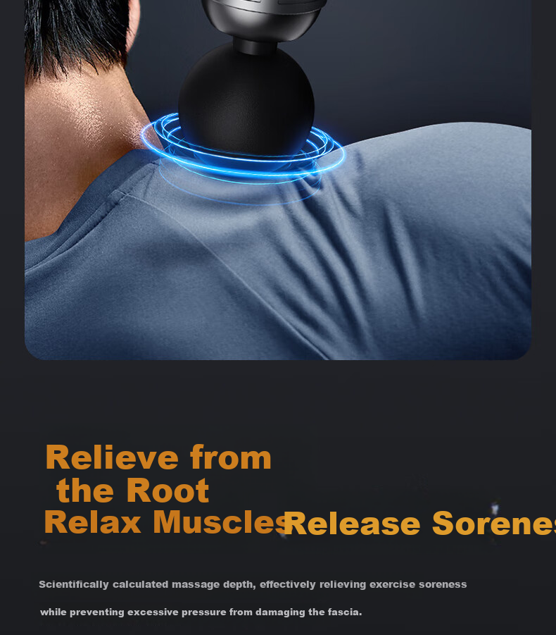 AUX Professional Fascia Gun Massager, Full Body Deep Muscle Relaxation, Sports Fitness Shoulder Neck Fascia Massage Gun, Gift for Parents, Mid-Autumn Festival Gift for Male And Female Teachers 10
