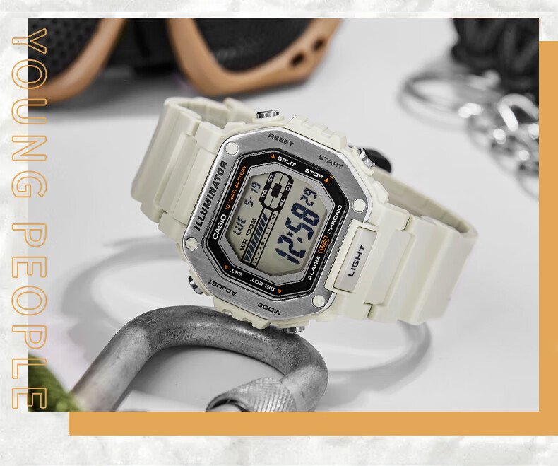 Casio Watch, Sports Square Dial, Retro Student Watch, WS-1400H 14