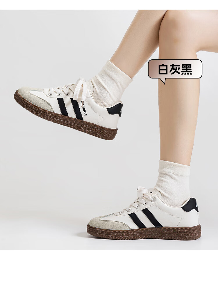 Warrior Official Women's Shoes 2026 New Summer Casual Sneakers for Women Simple Leisure Shoes White Gray Black Size 35 10