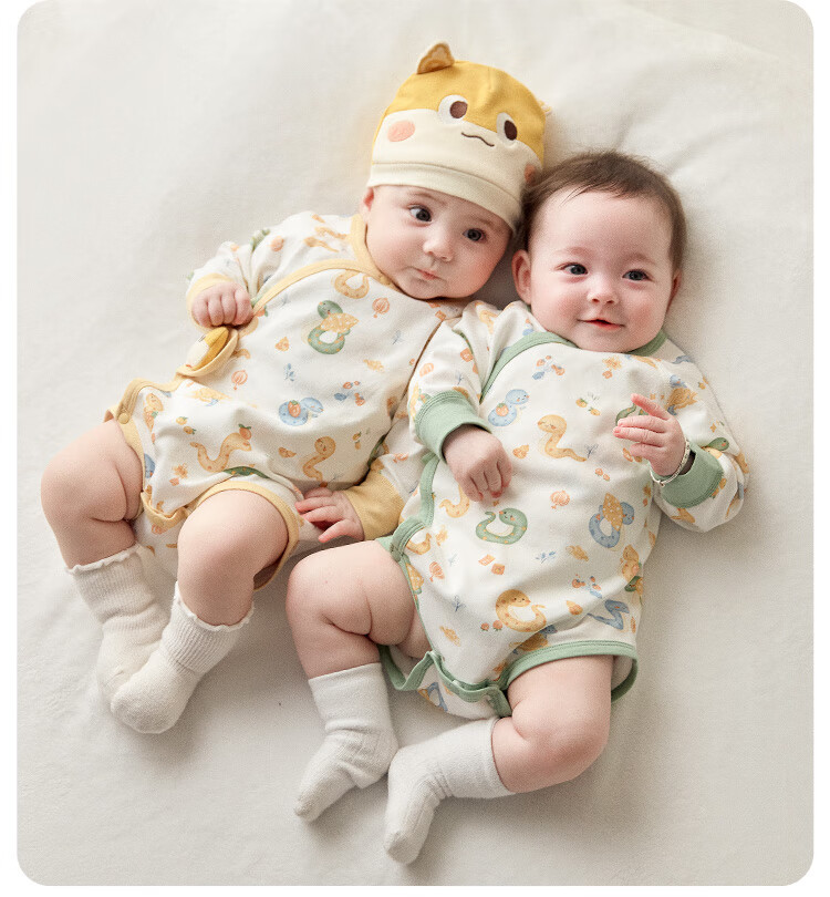 Wismorni Newborn Onesie, Spring And Autumn Baby Romper, Full Moon Infant Bodysuit, Three-Day Triangle Jumpsuit 3