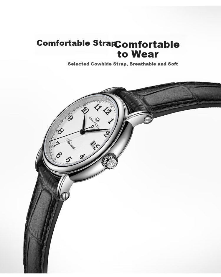 SEAGULL Automatic Mechanical Watch for Men, Simple Calendar Men's Watch, Birthday Gift for Men, National Watch 819.13.1054 8