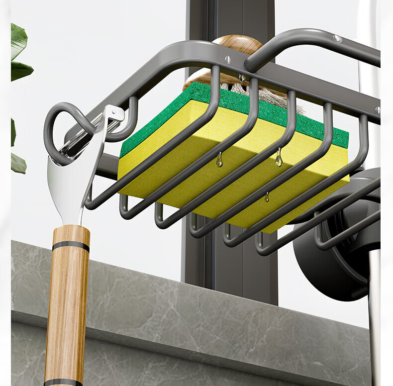Jingyan Faucet Storage Rack Kitchen Sink Organizer Draining Rack Dishcloth Holder Hanging Basket 4