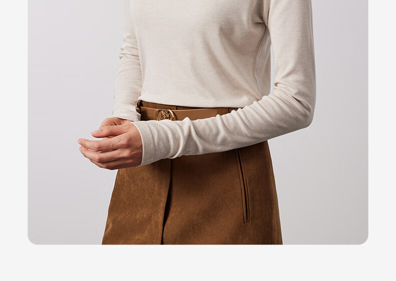 Navigare Women's Turtleneck Slim-Fit Base Layer, High-Elastic Solid Color Long-Sleeve Top 2335084501 57