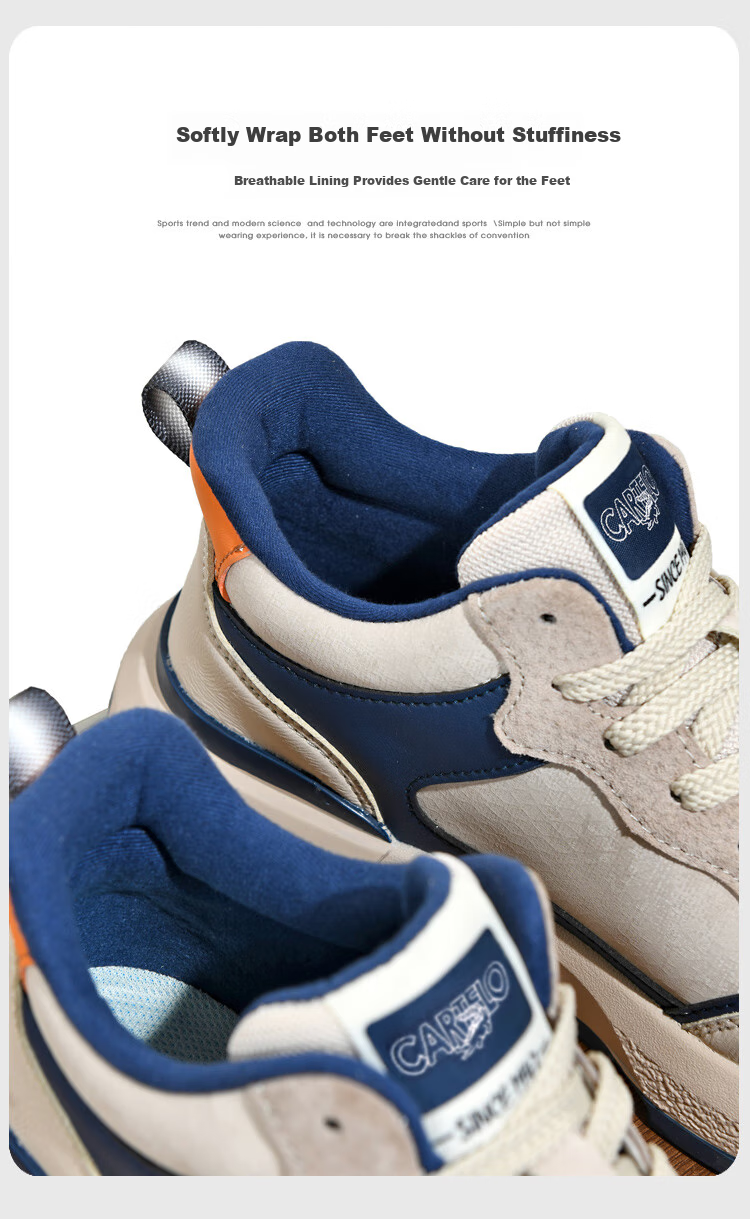 CARTELO Men's Casual Sports Sneakers, Autumn And Winter New Classic Retro Versatile Dirty Shoes, Outdoor Hiking Jogging New Style 7