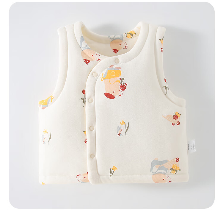Qiaojiao Duck Baby Vest 220g Newborn Cotton-Padded Sleeveless Jacket Pure Cotton Full Moon Boys Girls Autumn Winter Coat 12