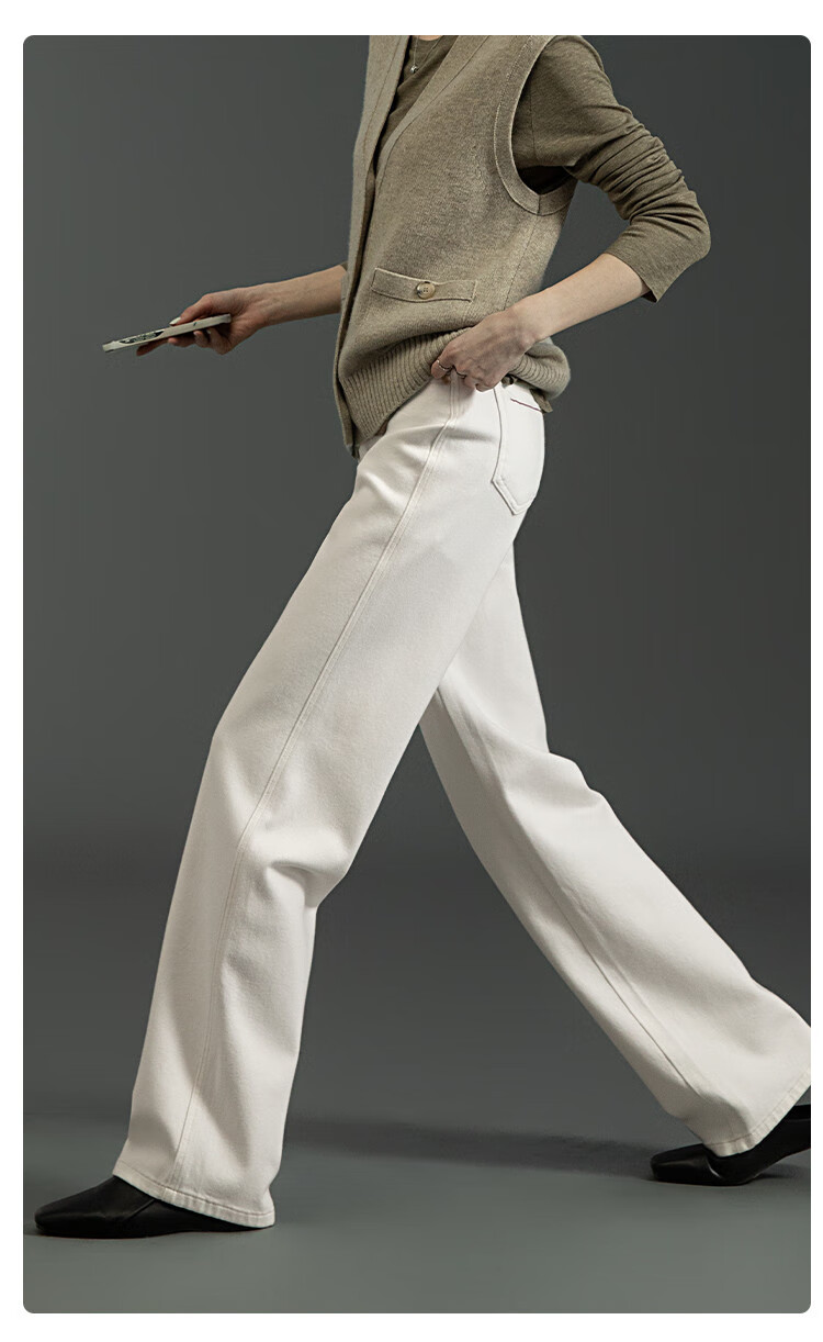 Dme [Three-proof Hot Pot Pants] 2025 Spring New Dense Twill Denim Lyocell Cotton Slim Straight Jeans for Women 4