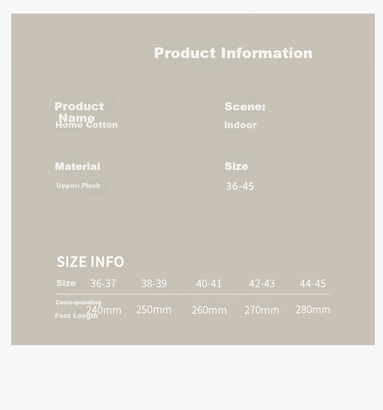 GUOLUOFEI Spring And Autumn Cotton Slippers for Men And Women, Indoor Home Slippers, All-Season Cotton Slides, Gray, Size 44-45 3