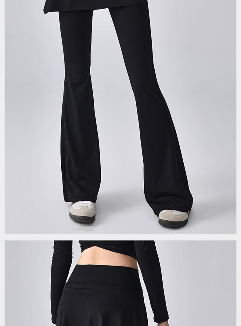 XUEXIMAN Two-in-One Yoga Skirt Pants Sports Tennis Skirt with Drawstring High Waist Running Anti-Exposure Fitness Pants for Women 6