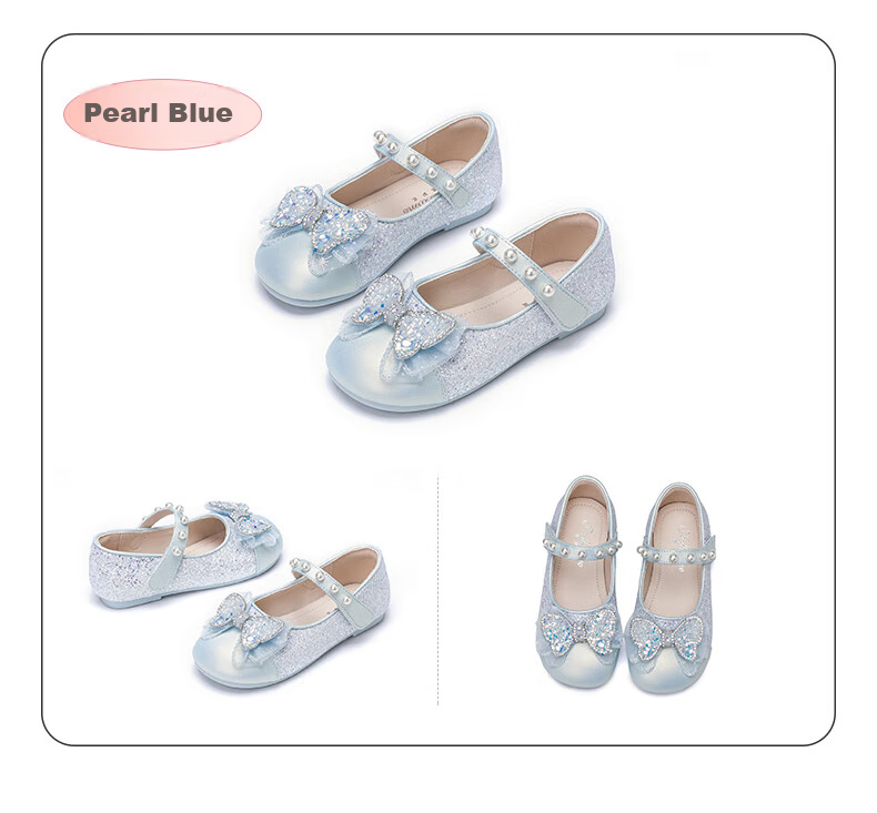 Follow Me Girls' Sequin Bow Square-Toe Princess Shoes, Soft Sole Breathable Girls' Performance Dress Shoes, Pink, Size 30 13