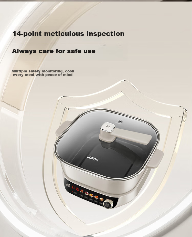 SUPOR IH Electric Hot Pot, Zero Fluorine Titanium Ceramic 6L Household Multifunctional Electric Cooker, 2200W Intense Heat, All-In Hot Pot for Stir-Frying And Cooking, Detachable Design C22-IC800 22