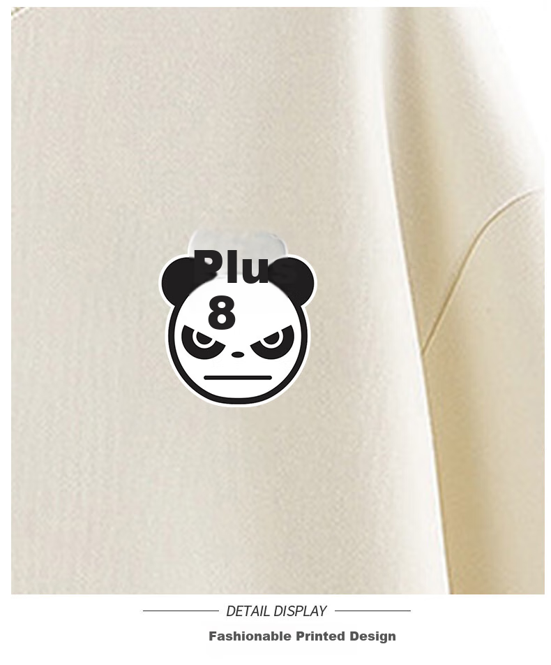 HIPANDA Hello Panda Sweatshirt for Women, Spring And Summer Round Neck Printed Pattern Simple Fashion Versatile Casual Top, Apricot Color, Size L 8