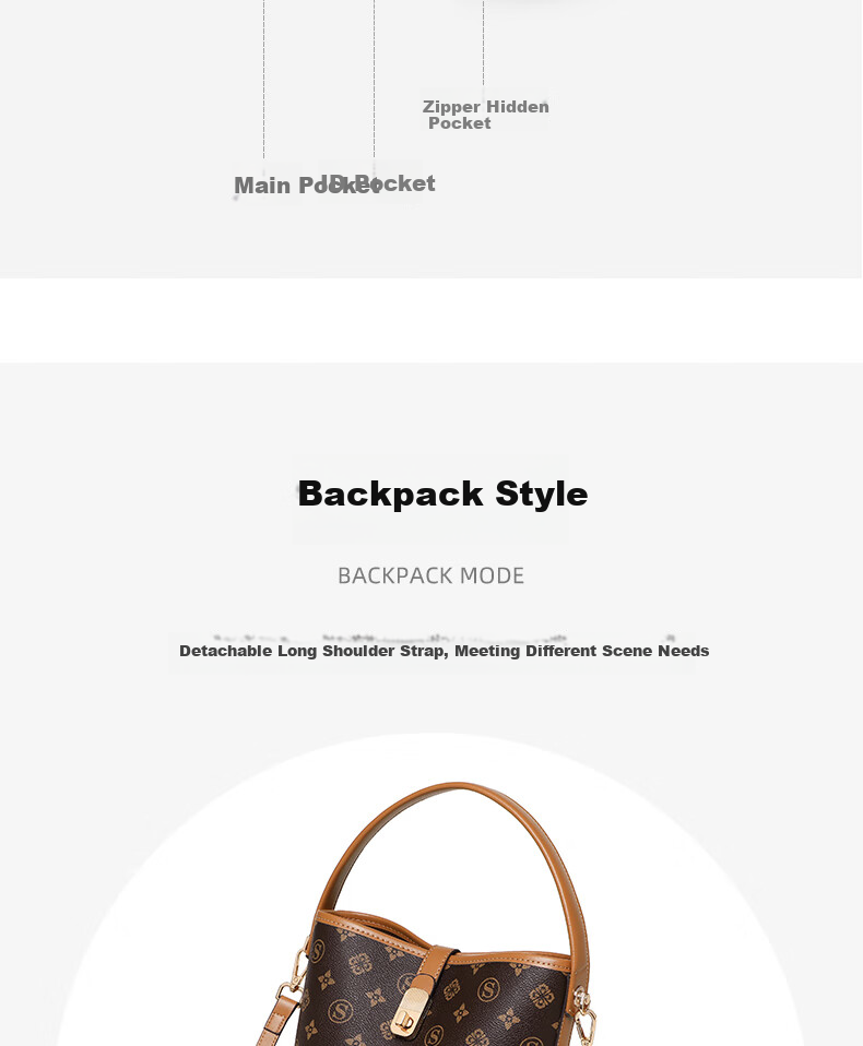 Aiqinghai Handbag, Women's Shoulder Crossbody Bag, Tote Water Bucket Bag, Luxury Brand, Birthday And Mother's Day Gift, Practical Present for Mom 9