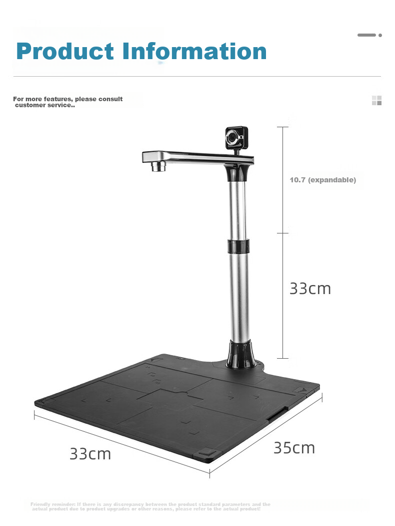 NTEUMM 16 Million Pixel High-Definition Document Camera, A4 Portable Office Invoice File Photo Continuous Scanning, Video Projection Teaching Display High-Speed Scanner T301 10