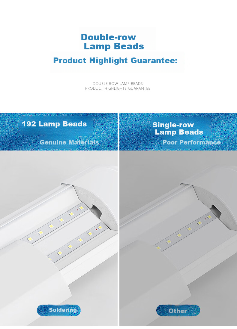 Desheng Waterproof, Dustproof, And Shockproof LED Tube Light Integrated Strip Light Display Cabinet Daylight Lamp Engineering Ultra-Bright Energy-Saving Park Lighting Light Arc-Shaped Model - 0.9 Meter - White Light 2