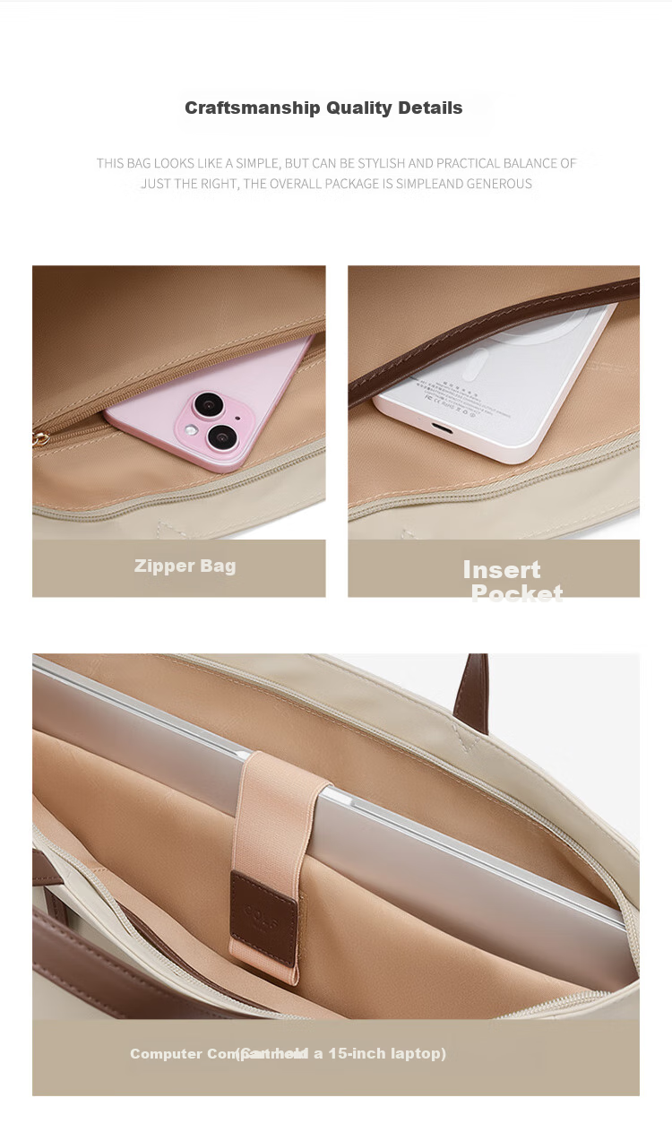 GOLF Laptop Bag for Women, Handheld 14/15-Inch Notebook Business Briefcase, Huawei Apple Shoulder Tote Bag Crossbody 7