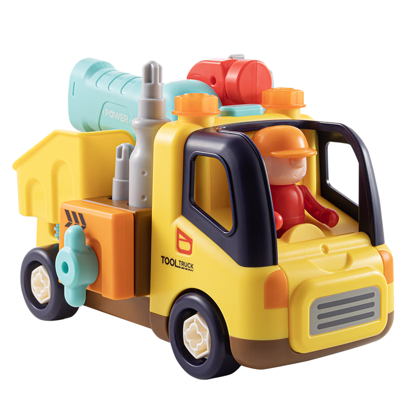 HUILE TOYS Assembly Tool Truck Toy Car Construction Vehicle for Boys And Girls Aged 1-3 Birthday First Year Gift