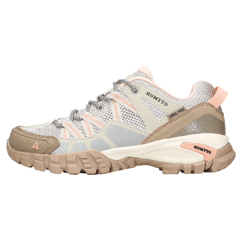 HUMTTO Summer Mesh Breathable Hiking Shoes Comfortable Non-Slip Women's Mountaineering Shoes Outdoor Climbing Shoes Sand/light Pink 38