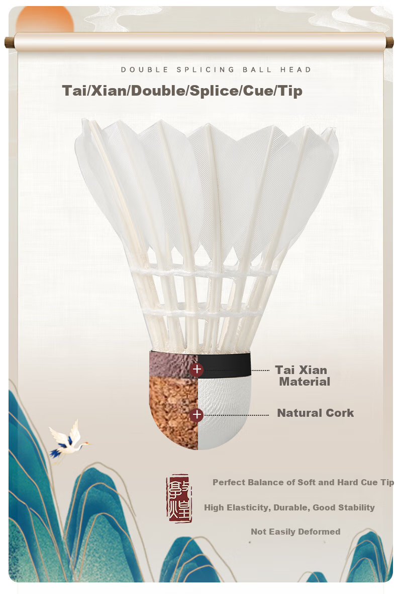 Kawasaki Badminton Shuttlecocks, Feitian No.6 Durable Professional Competition Training Goose Feather Shuttles, Pack of 10 7